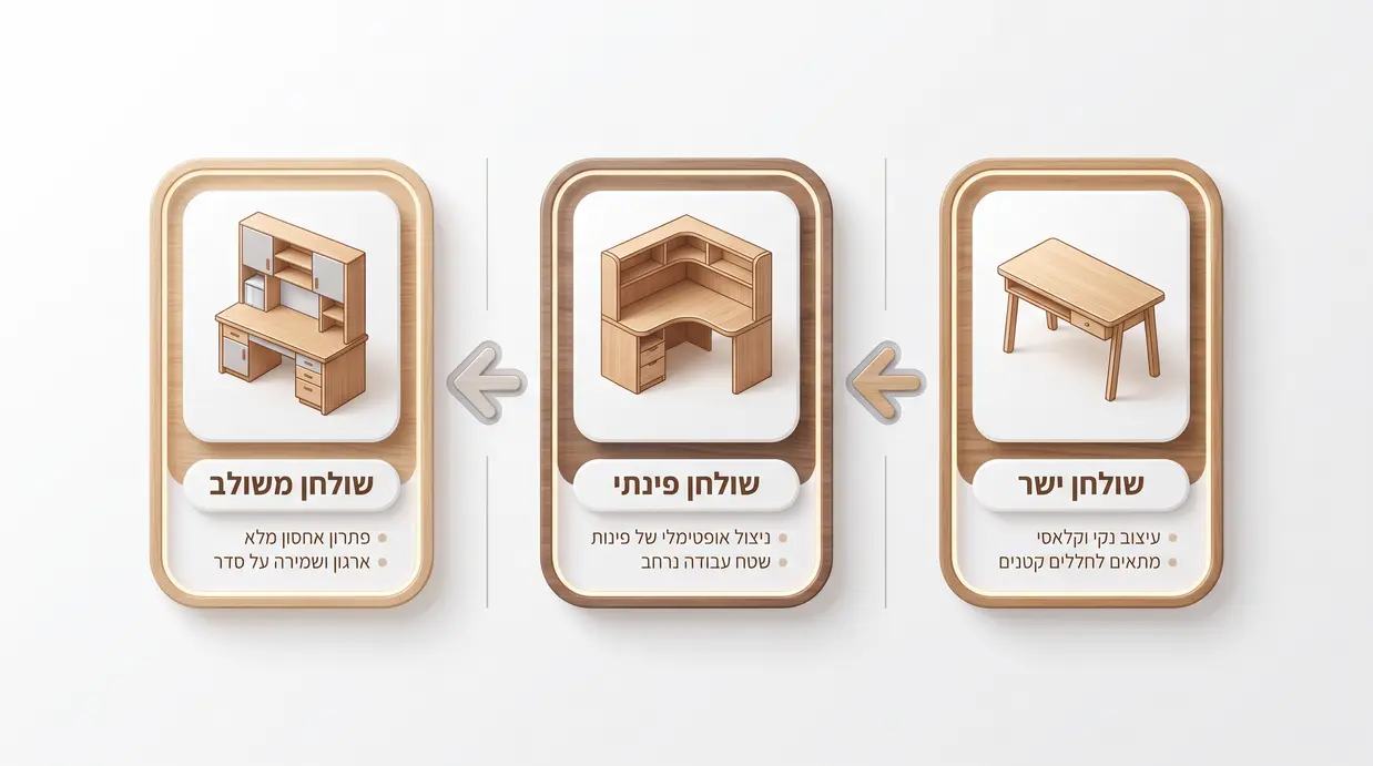 השוואה בין סוגי שולחנות כתיבה לילדים – ישר, פינתי ומשולב