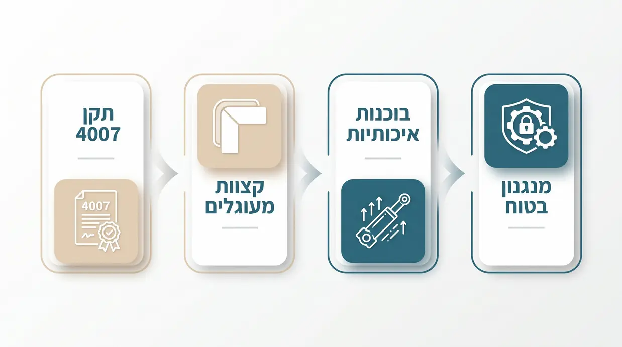 אינפוגרפיקה בעברית עם אייקונים של בטיחות למיטות ילדים ותקן 4007