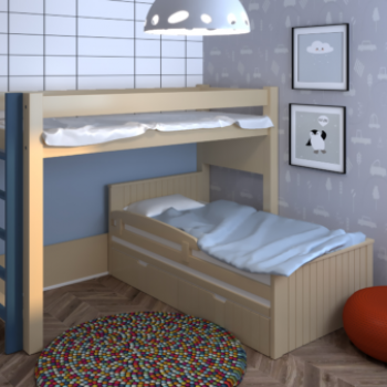 מיטות קומותיים לילדים חום